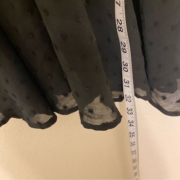 Altar’d State Sylvia Dress Black fit and flair deep v neck ruffle flutter S - Picture 7 of 15